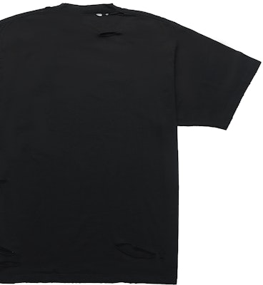 Balenciaga Black Letter Print Distressed Short Sleeve T-Shirt 651795TKVB81070 Shop Balenciaga Black Letter Print Distressed Short Sleeve T-Shirt 651795TKVB81070