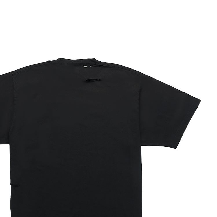 Purchase Camiseta Balenciaga Negra con Letras Estampadas y Manga Corta Desgastada 651795TKVB81070