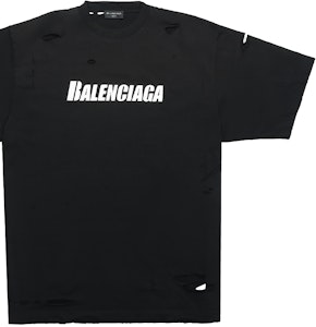 巴黎世家黑色字母印花做舊短袖T恤 651795TKVB81070 Details for 巴黎世家黑色字母印花做舊短袖T恤 651795TKVB81070