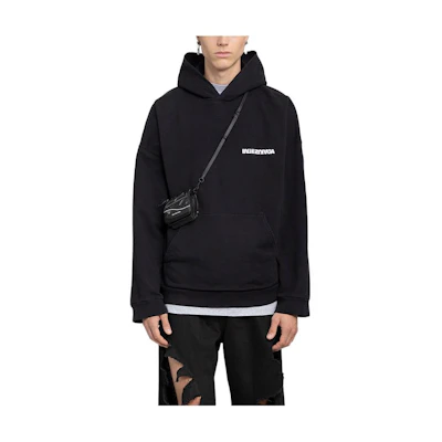 Balenciaga Black Letter Print Hoodie Long Sleeve Pullover 674986TLVB49034
