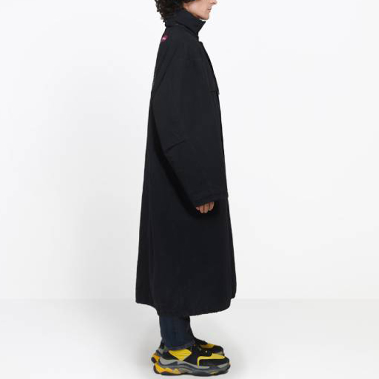 Balenciaga Black Letter Print Zip-Up Long Parka Jacket 533903TBP081000 圖 5