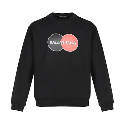 Balenciaga Black Logo Graphic Crewneck Long Sleeve Sweatshirt 583258TIV801000