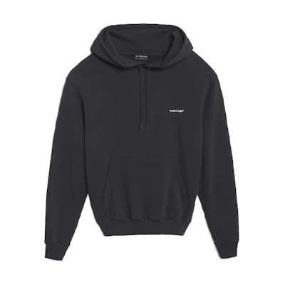 Balenciaga Black Logo Hoodie Relaxed Fit 556145TYK271000