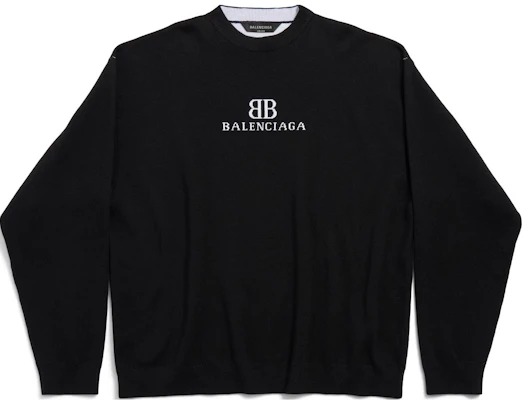 Suéter Balenciaga Negro Logo Jacquard Cuello Redondo Hombros Caídos. 818420T17251070 Buy Suéter Balenciaga Negro Logo Jacquard Cuello Redondo Hombros Caídos. 818420T17251070
