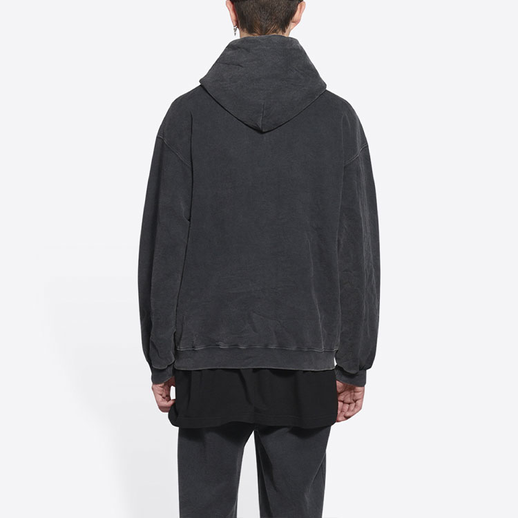 Balenciaga Black Logo Print Fleece Hoodie Loose Fit. 600583TLVA11070 圖 6