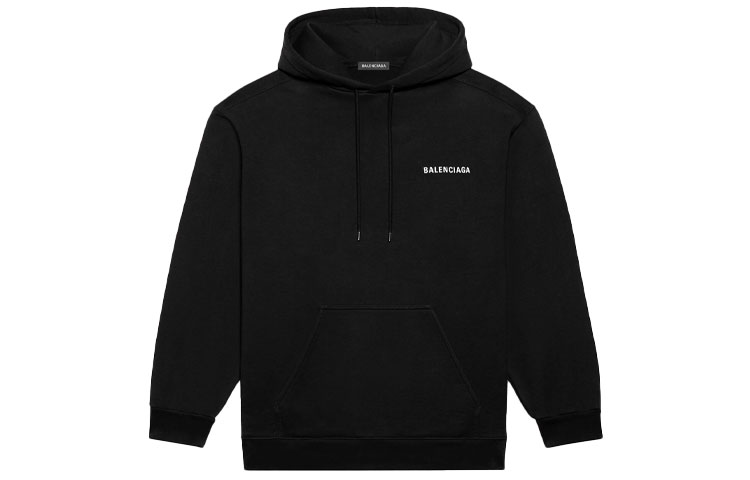 Balenciaga Black Logo Print Hoodie Long Sleeve 600583TIV841070