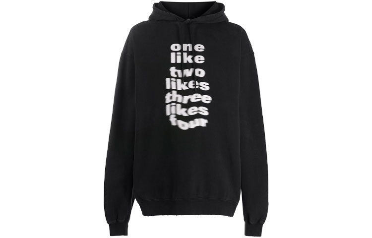 Balenciaga Black Logo Print Hoodie Sweater 641679TJV931070