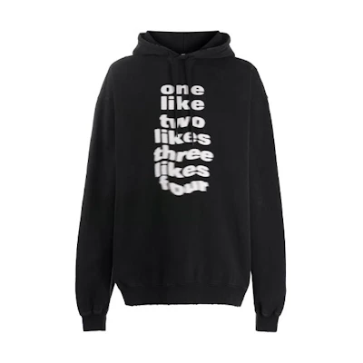 Balenciaga Black Logo Print Hoodie Sweater 641679TJV931070