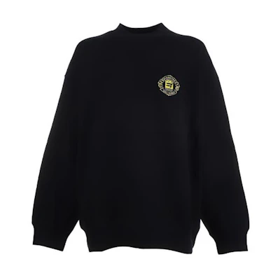 Balenciaga Black Logo Print Long Sleeve Crewneck Sweatshirt 671125TLV60-1000