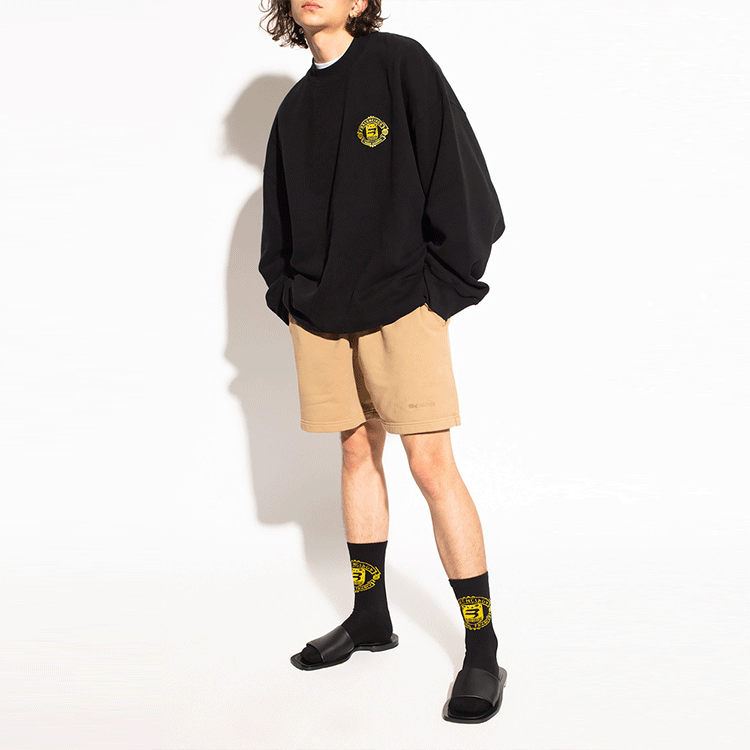 Balenciaga Black Logo Print Long Sleeve Crewneck Sweatshirt 671125TLV60-1000 圖 4