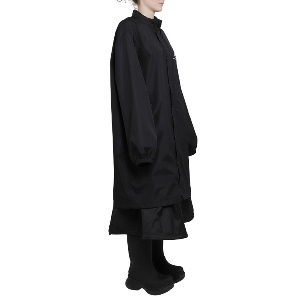 Sizing Balenciaga Jaket Panjang Lengan Panjang Hitam dengan Logo Print 681449TLO061000