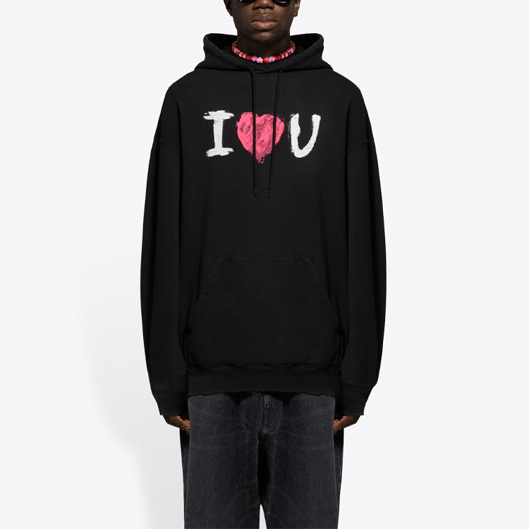 Purchase 巴黎世家黑色印花标志长袖卫衣标准版型 570811TJVL61070