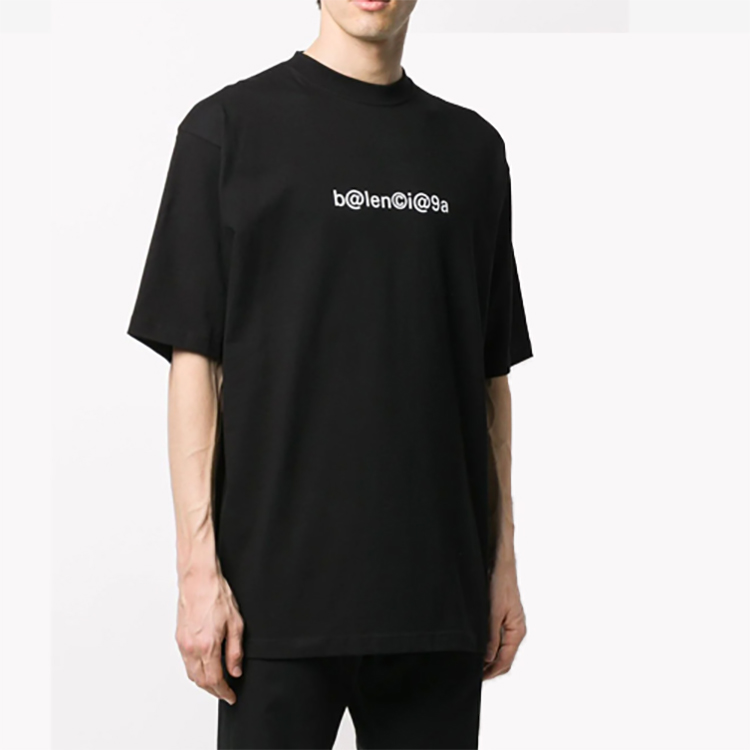 Balenciaga Black Logo Print Unisex Oversized T-Shirt 620941TIV501070 圖 5