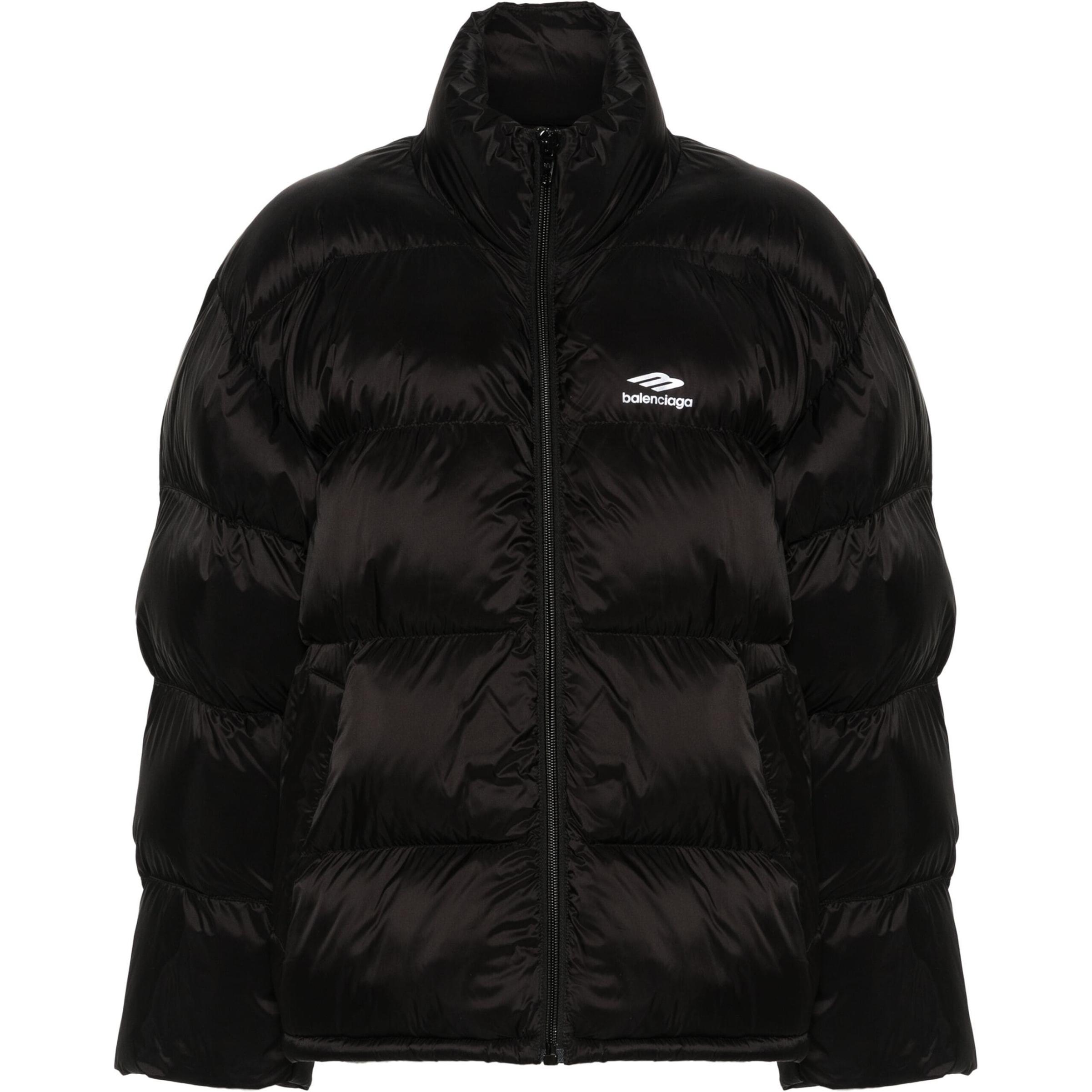 Balenciaga Black Logo Zip-Up Jacket Unisex Long Sleeve Regular Fit 774000TPO391000