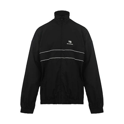 Balenciaga Black Logo Zip Jacket SS22 Regular Fit Casual Style. 681882TYB181000