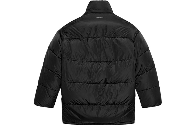 Balenciaga Black Long-Sleeve Cotton Jacket with Logo Print. 621982TYD331000 圖 3