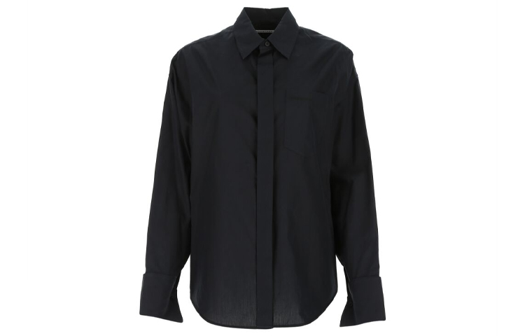 Balenciaga Black Long Sleeve Poplin Shirt. 642301TEM211000
