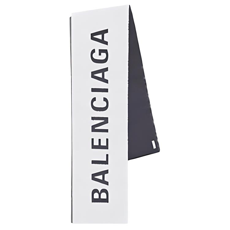 Balenciaga Black Long Wool Logo Scarf 512732-320B0-9060