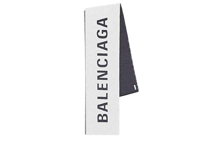 Order 巴黎世家黑色长款羊毛Logo围巾 512732-320B0-9060