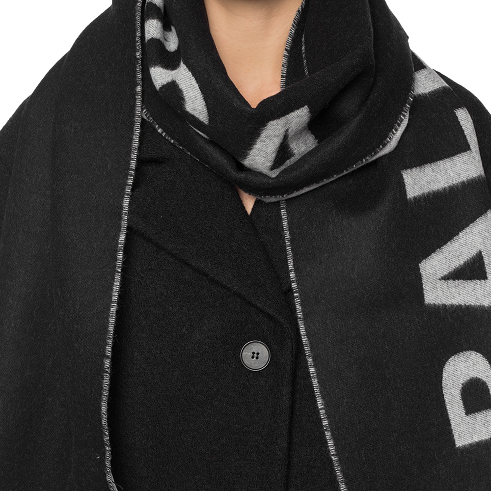 Lookbook 巴黎世家黑色长款羊毛Logo围巾 512732-320B0-9060