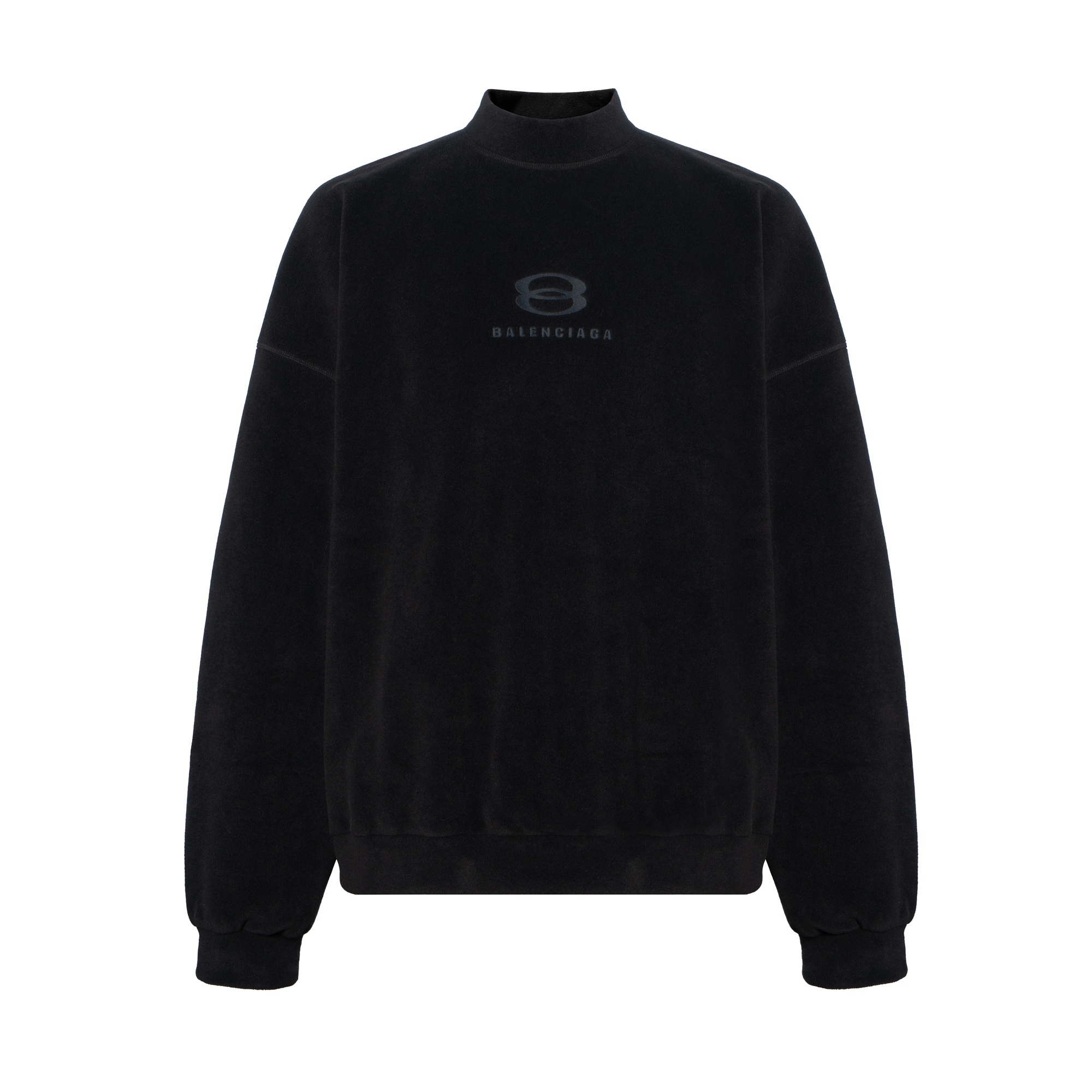 Balenciaga Black Loose-Fit Crewneck Sweatshirt with Embroidered Logo 697975TPVK51069