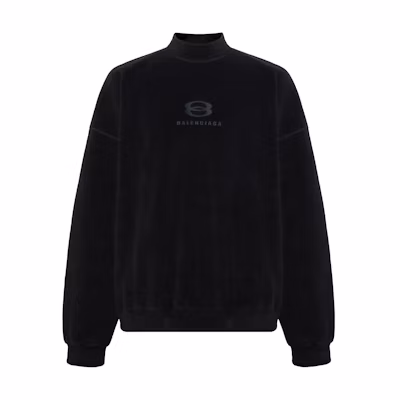 Balenciaga Black Loose-Fit Crewneck Sweatshirt with Embroidered Logo 697975TPVK51069