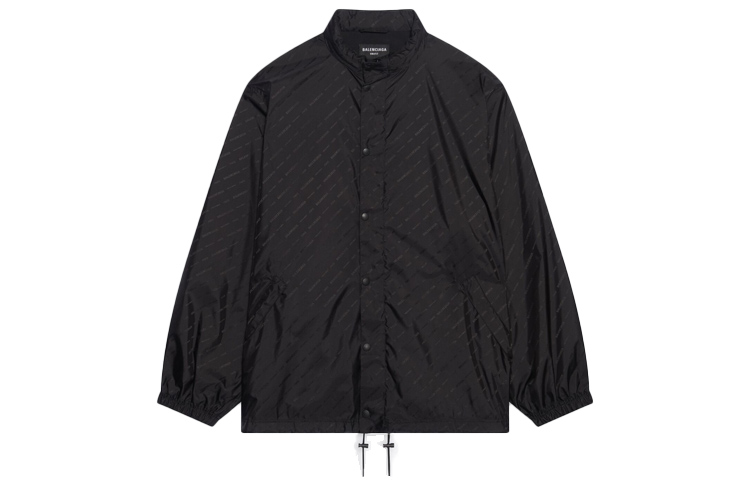 Balenciaga Black Monogram Logo Waterproof Zip Jacket 681452TKO401000 圖 2