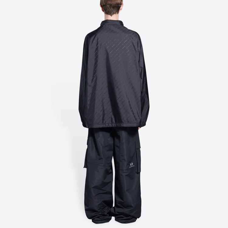 Balenciaga Black Monogram Logo Waterproof Zip Jacket 681452TKO401000 圖 5