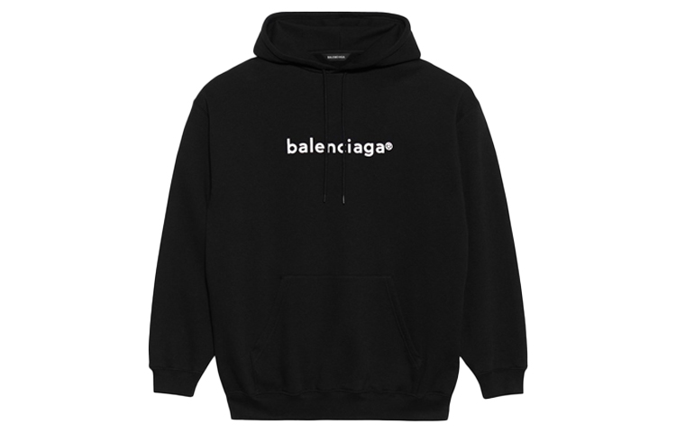 Balenciaga Black Oversized Hoodie with Letter Print 570811TIV551070