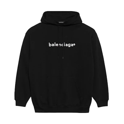 Balenciaga Black Oversized Hoodie with Letter Print 570811TIV551070