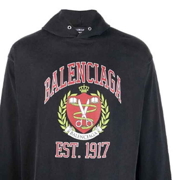 Balenciaga Black Oversized Hoodie with Logo Lettering and Number Print. 674685TLV891076 圖 7