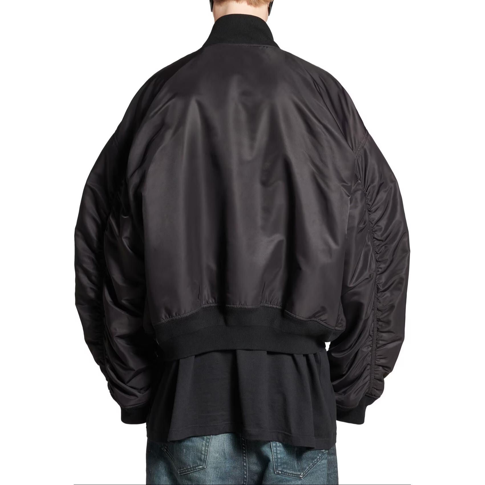 Balenciaga Black Oversized Letter Embroidery Long Sleeve Jacket Unisex 809169TRO511000 圖 4