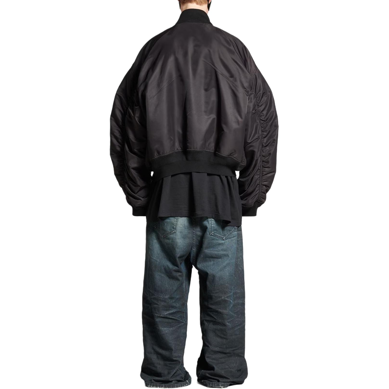 Balenciaga Black Oversized Letter Embroidery Long Sleeve Jacket Unisex 809169TRO511000 圖 5