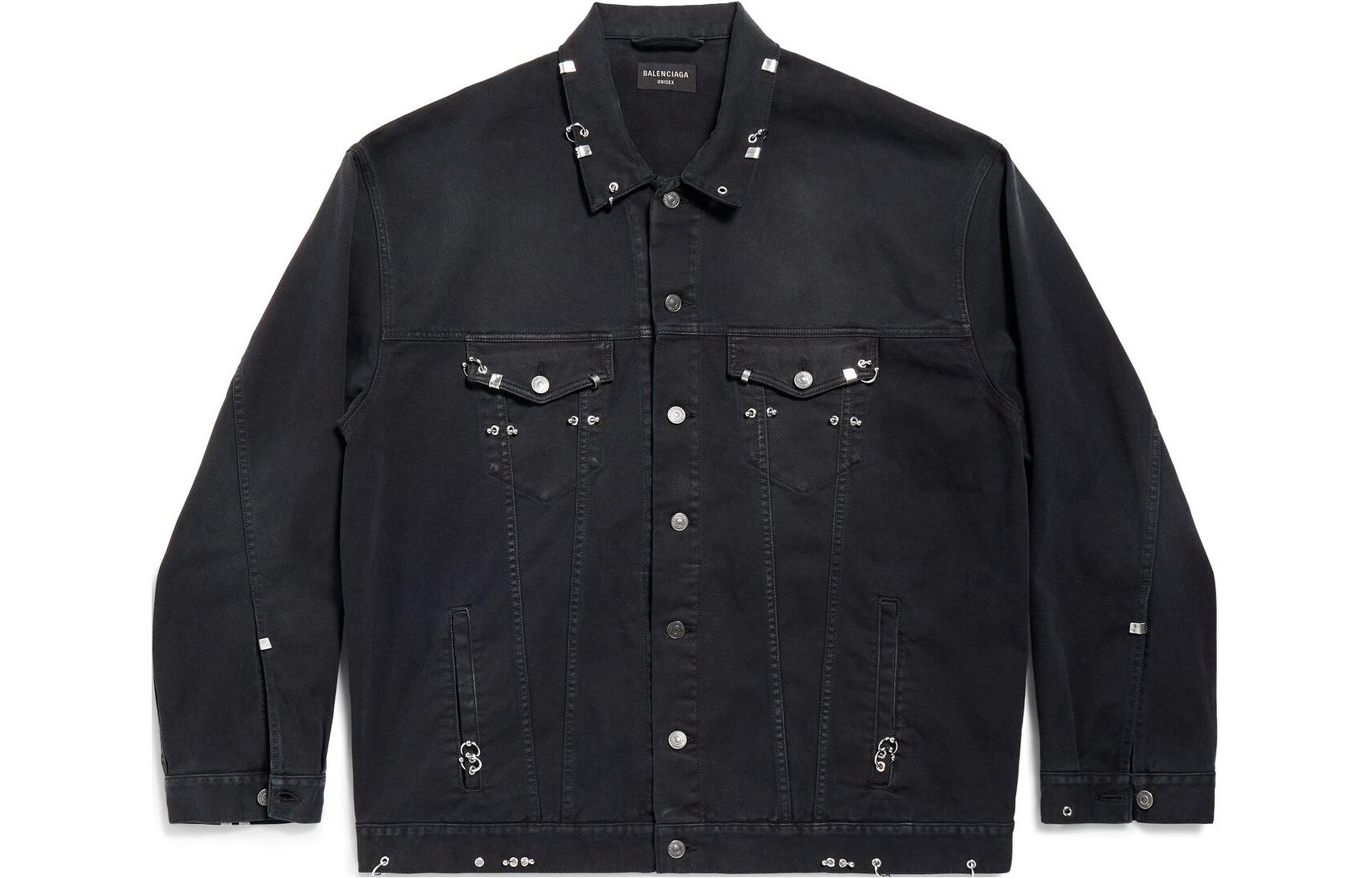 Balenciaga Black Oversized Long-Sleeve Jacket with Single-Breasted Design 764518TNW111672