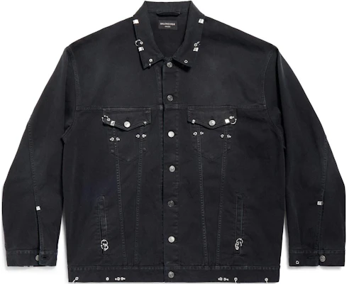 Balenciaga Black Oversized Long-Sleeve Jacket with Single-Breasted Design 764518TNW111672 Buy Balenciaga Black Oversized Long-Sleeve Jacket with Single-Breasted Design 764518TNW111672