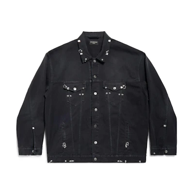 Balenciaga Black Oversized Long-Sleeve Jacket with Single-Breasted Design 764518TNW111672