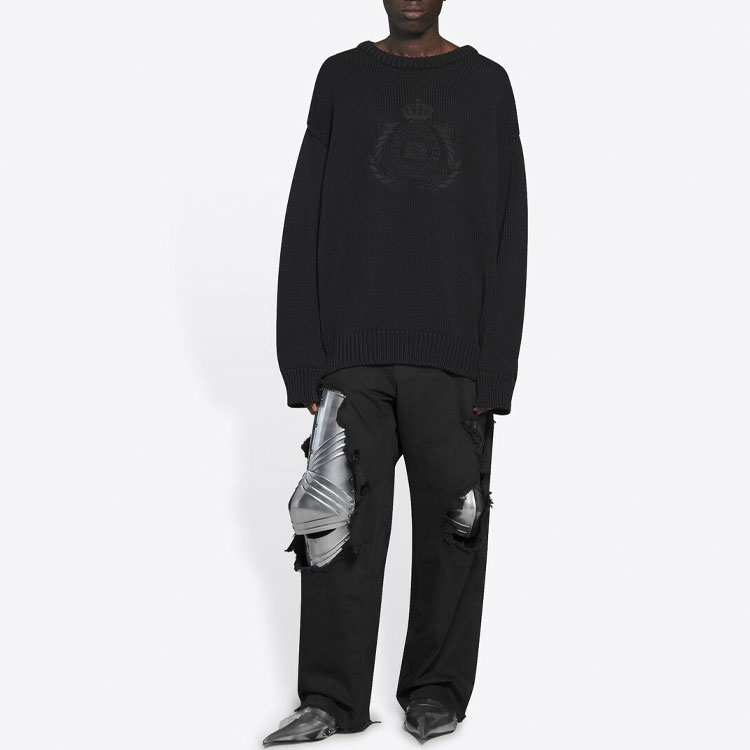 Balenciaga Black Oversized Unisex Pullover Hoodie with Logo Design. 664369T32111000 圖 4