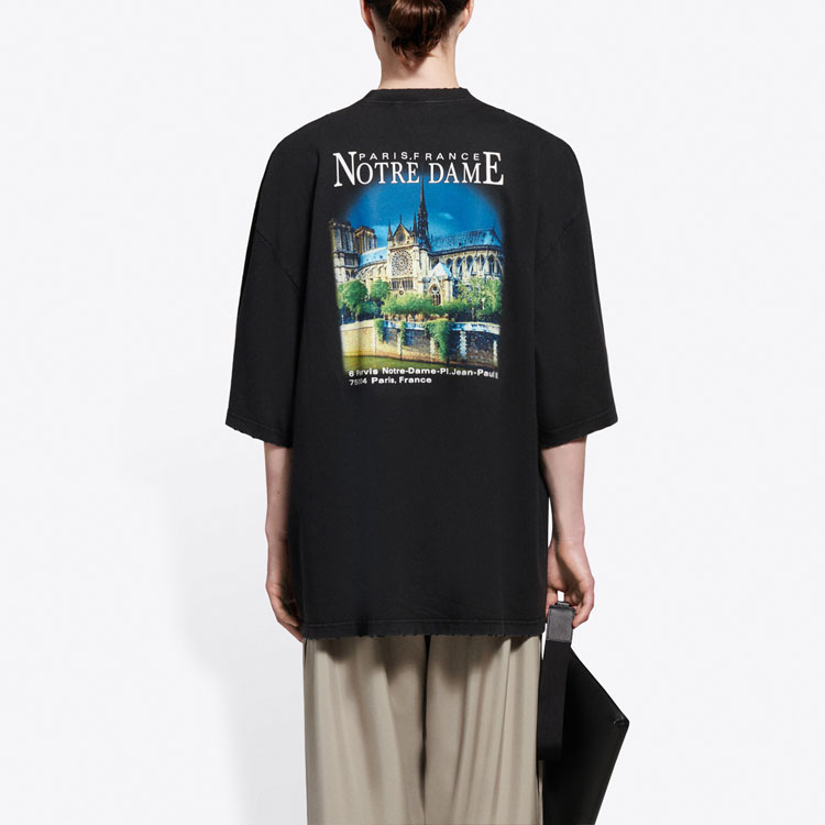 Balenciaga Black Oversized Vintage Tee SS21 Unisex 641614TJVH61000 圖 4