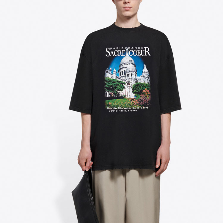 Balenciaga Black Oversized Vintage Tee SS21 Unisex 641614TJVH61000 圖 5