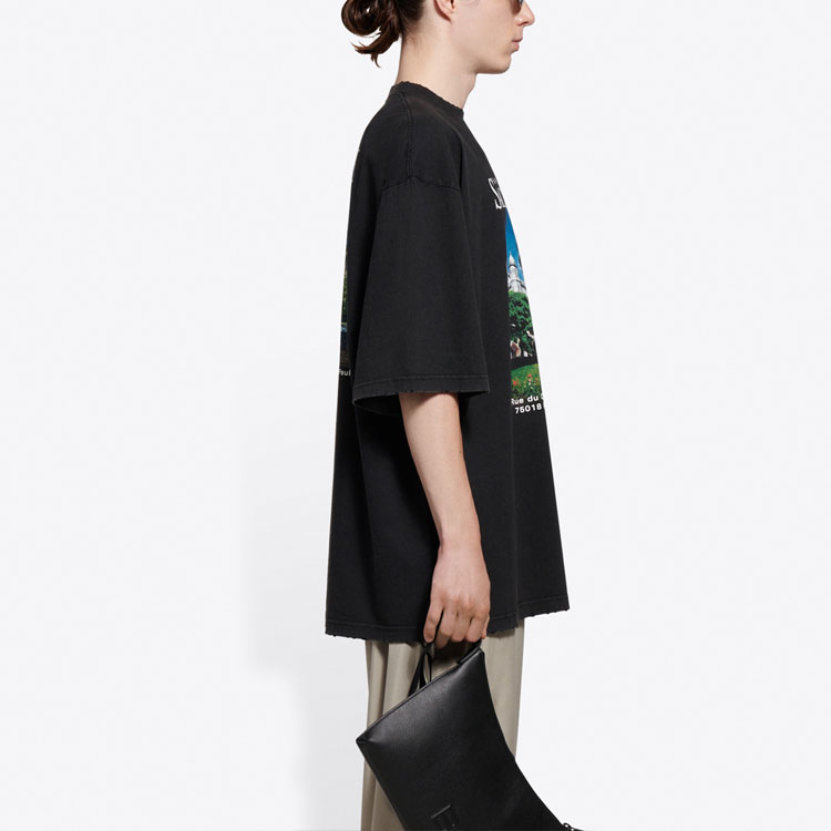 Balenciaga Black Oversized Vintage Tee SS21 Unisex 641614TJVH61000 圖 6