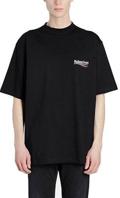 Balenciaga Baju Tee Hitam Political Campaign Coke Print Oversized 620969TIV521070 Shop Balenciaga Baju Tee Hitam Political Campaign Coke Print Oversized 620969TIV521070