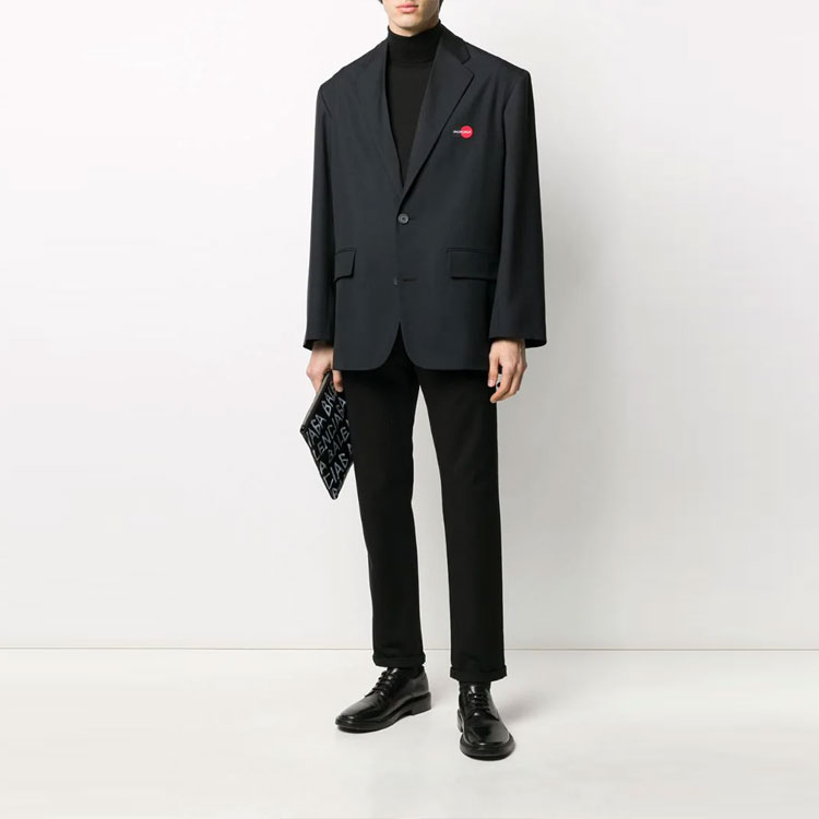 Balenciaga Black Printed Oversized Blazer Jacket Long Sleeve Casual Wear 621997TXI171000 圖 3