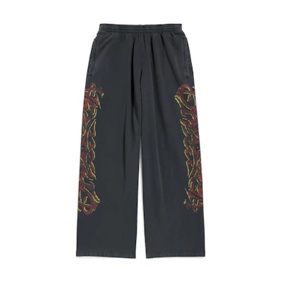Balenciaga Black Printed Wide-Leg Relaxed Fit Pants Unisex 771081TPVM91568
