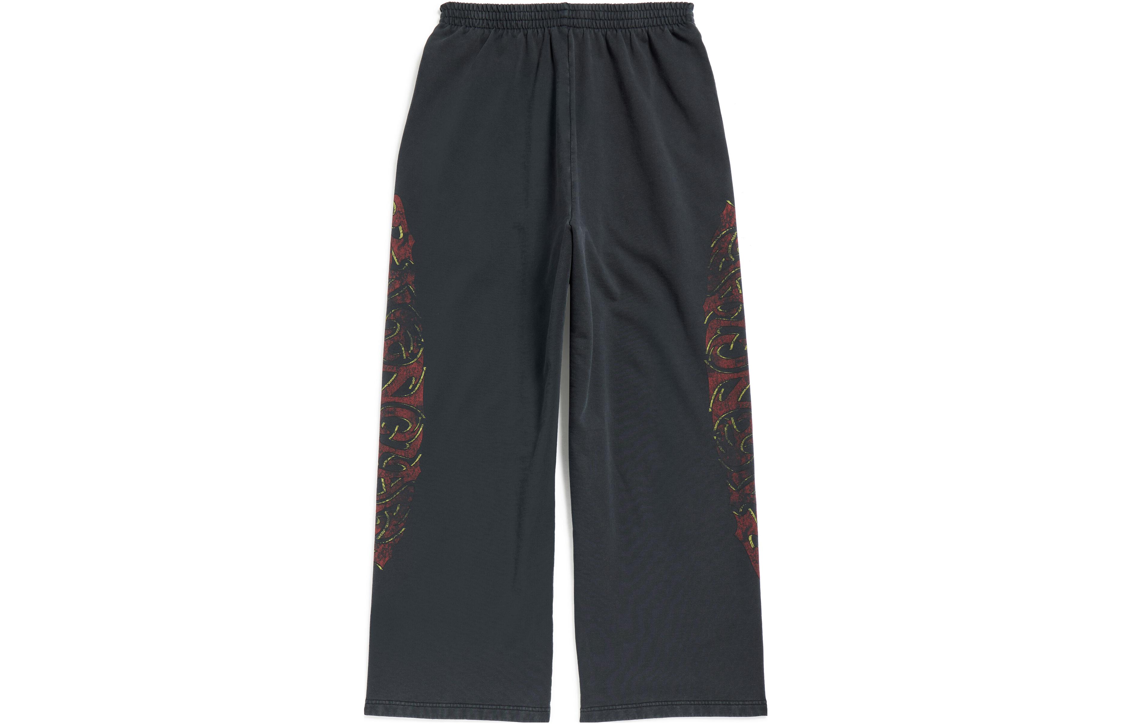 Lookbook Celana Balenciaga Hitam Wide-Leg Fit Longgar Unisex Terbaru. 771081TPVM91568