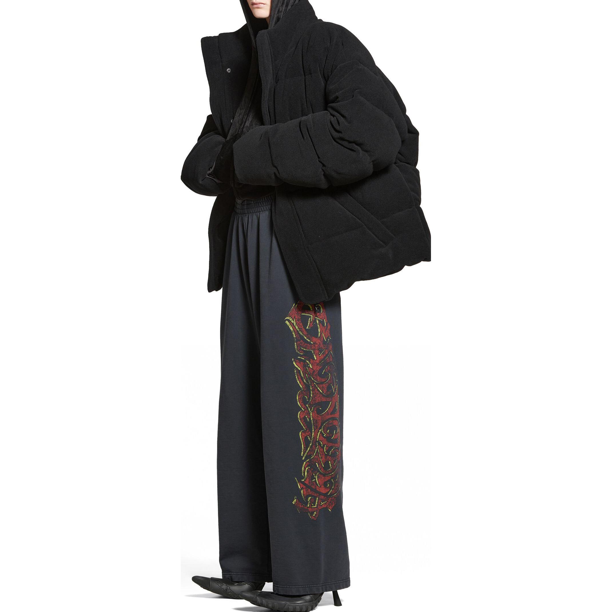 Shop Celana Balenciaga Hitam Wide-Leg Fit Longgar Unisex Terbaru. 771081TPVM91568