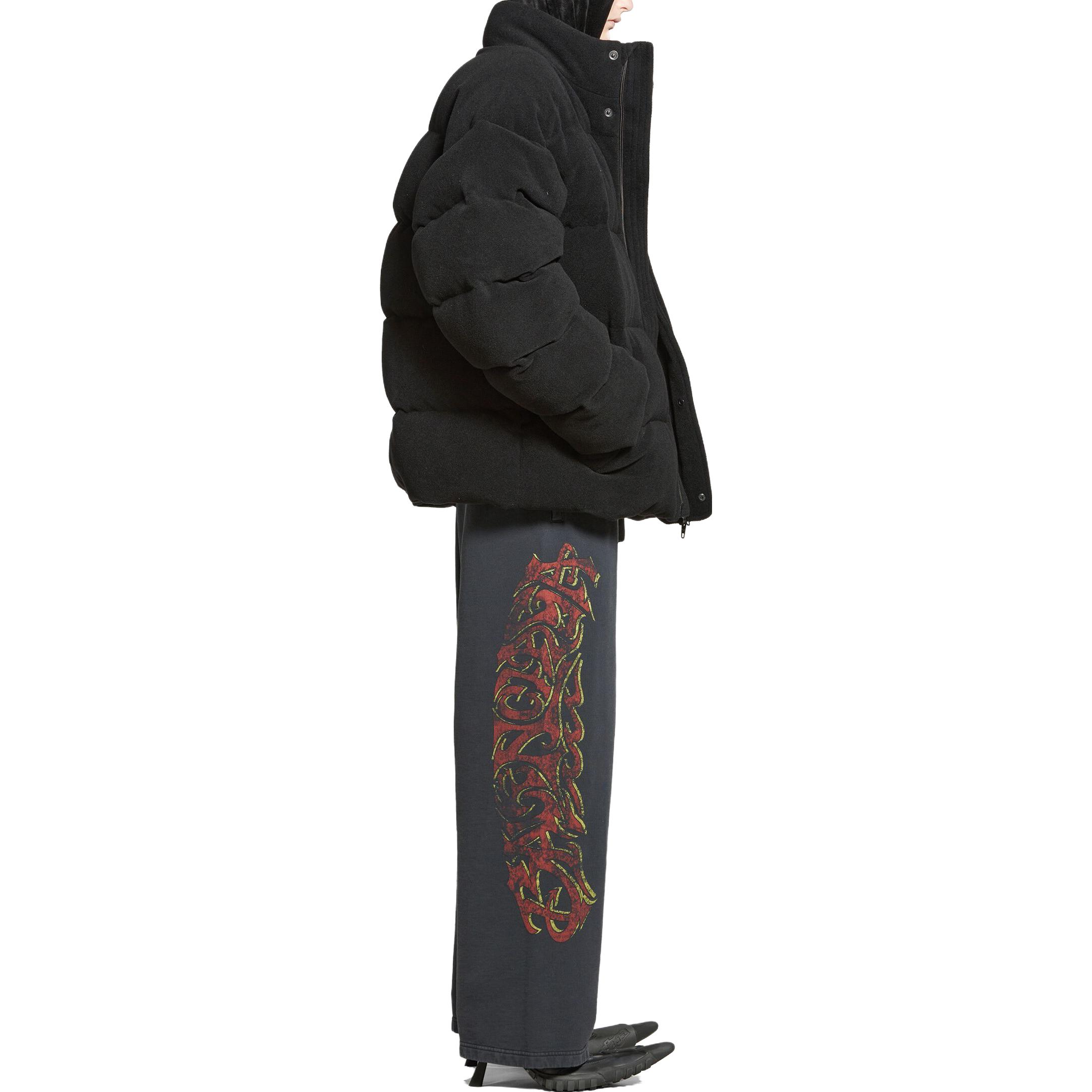 Details for Celana Balenciaga Hitam Wide-Leg Fit Longgar Unisex Terbaru. 771081TPVM91568