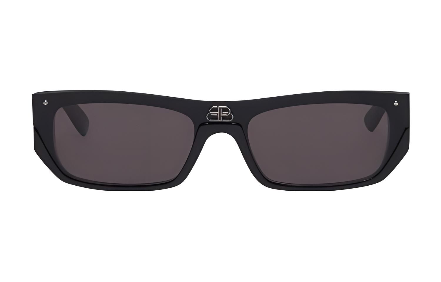 Balenciaga Black Rectangular Street Fashion Sunglasses for Men 609370T00031000