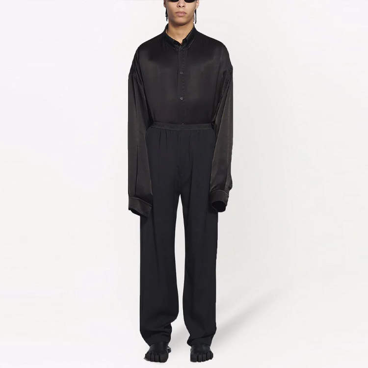 Lookbook 발렌시아가 블랙 릴렉스 핏 스트레이트 레그 캐주얼 팬츠 675490TJO251000