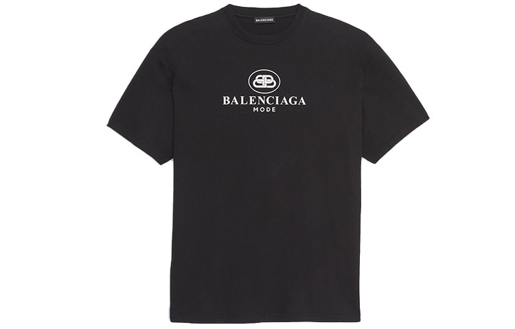 Order 巴黎世家黑色短袖字母Logo印花T恤 570803TFV761000