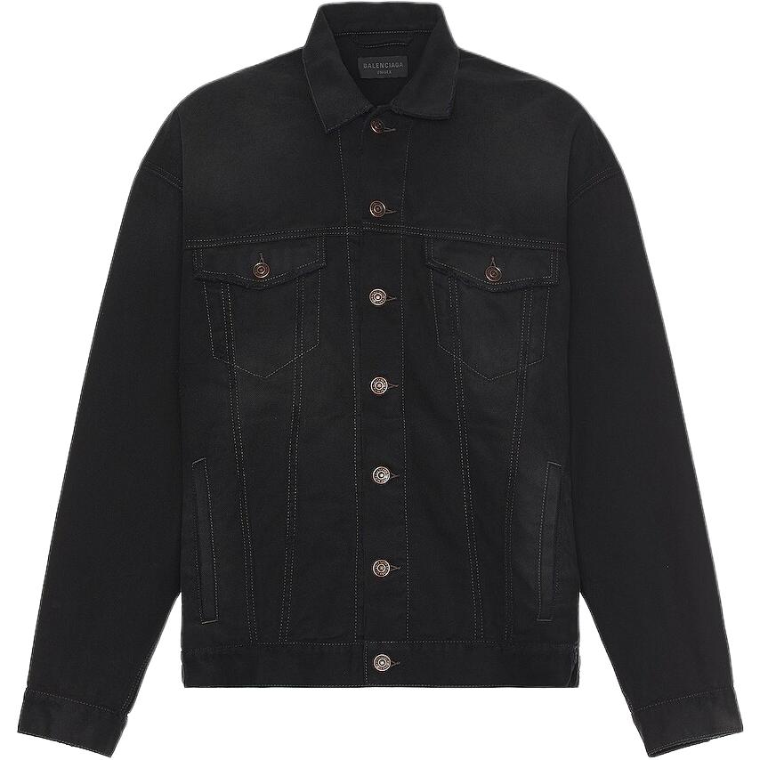 Balenciaga Black Slim Fit Button-Up Long Sleeve Jacket BALF-MO79